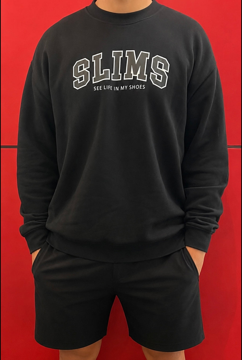 NEW ARRIVAL!! Slims Black Statement Crew Jumper (Pre-Order)