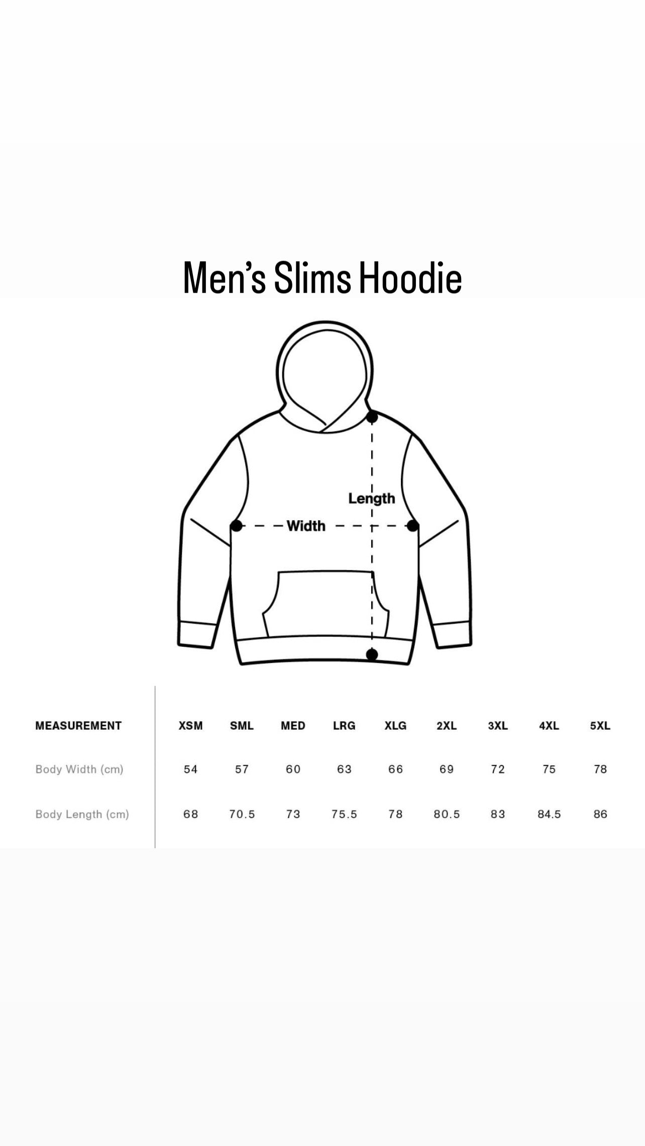 Mens Slims Hoodie (Pre-order)- NEW