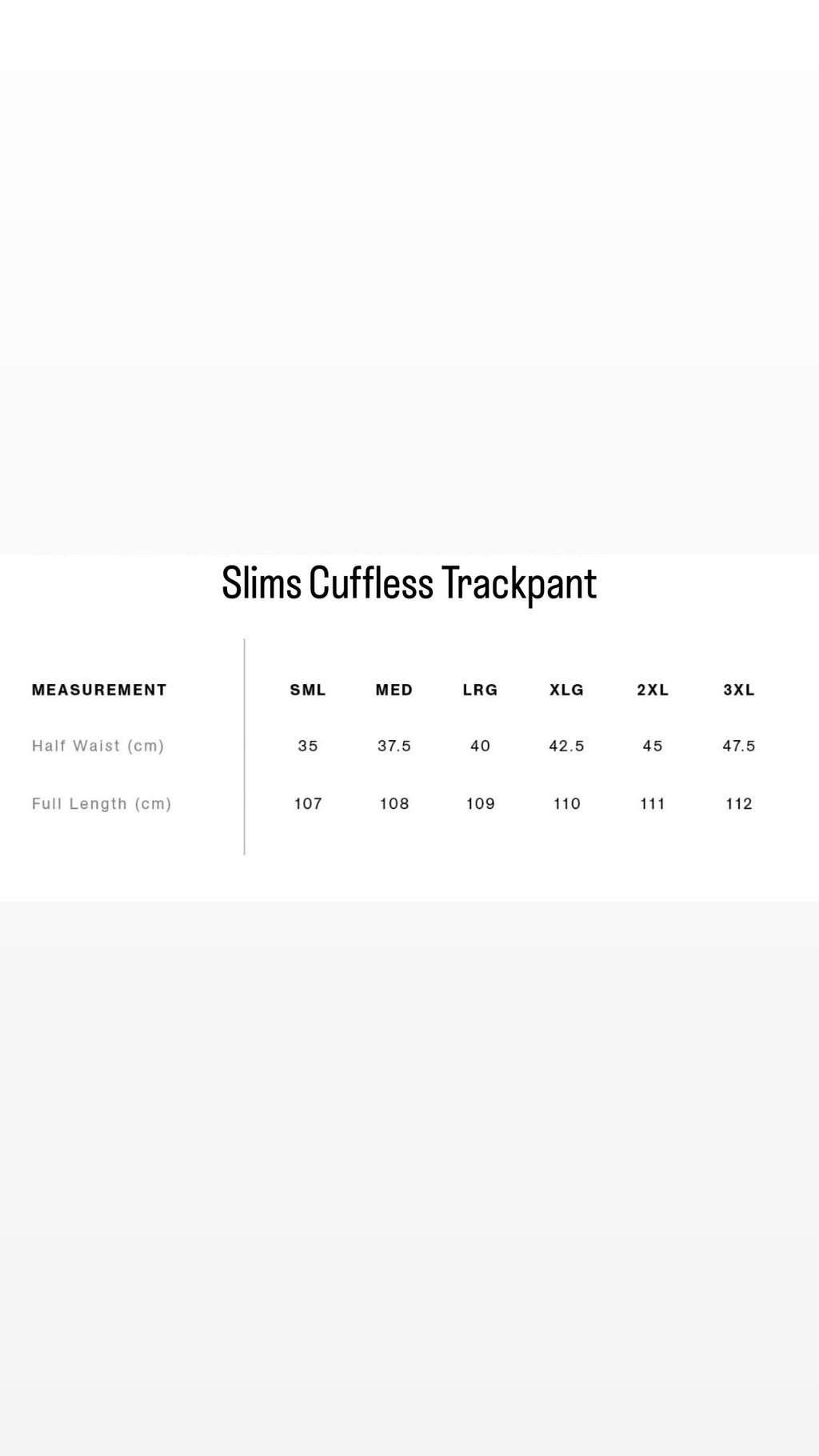 Mens Slims Cuffless Track-Pants (Pre-Order)- NEW