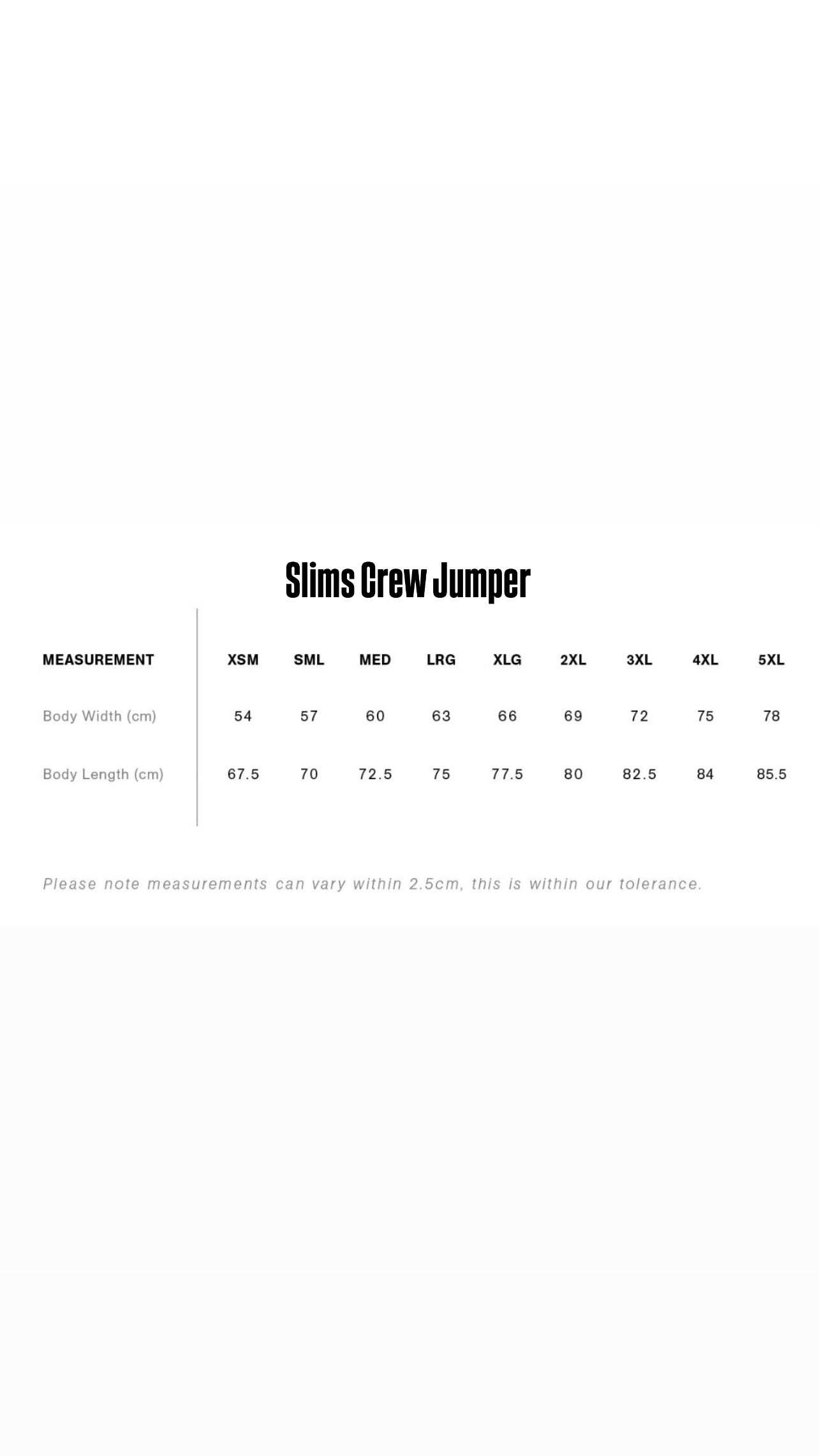 NEW ARRIVAL!! Slims Black Statement Crew Jumper (Pre-Order)