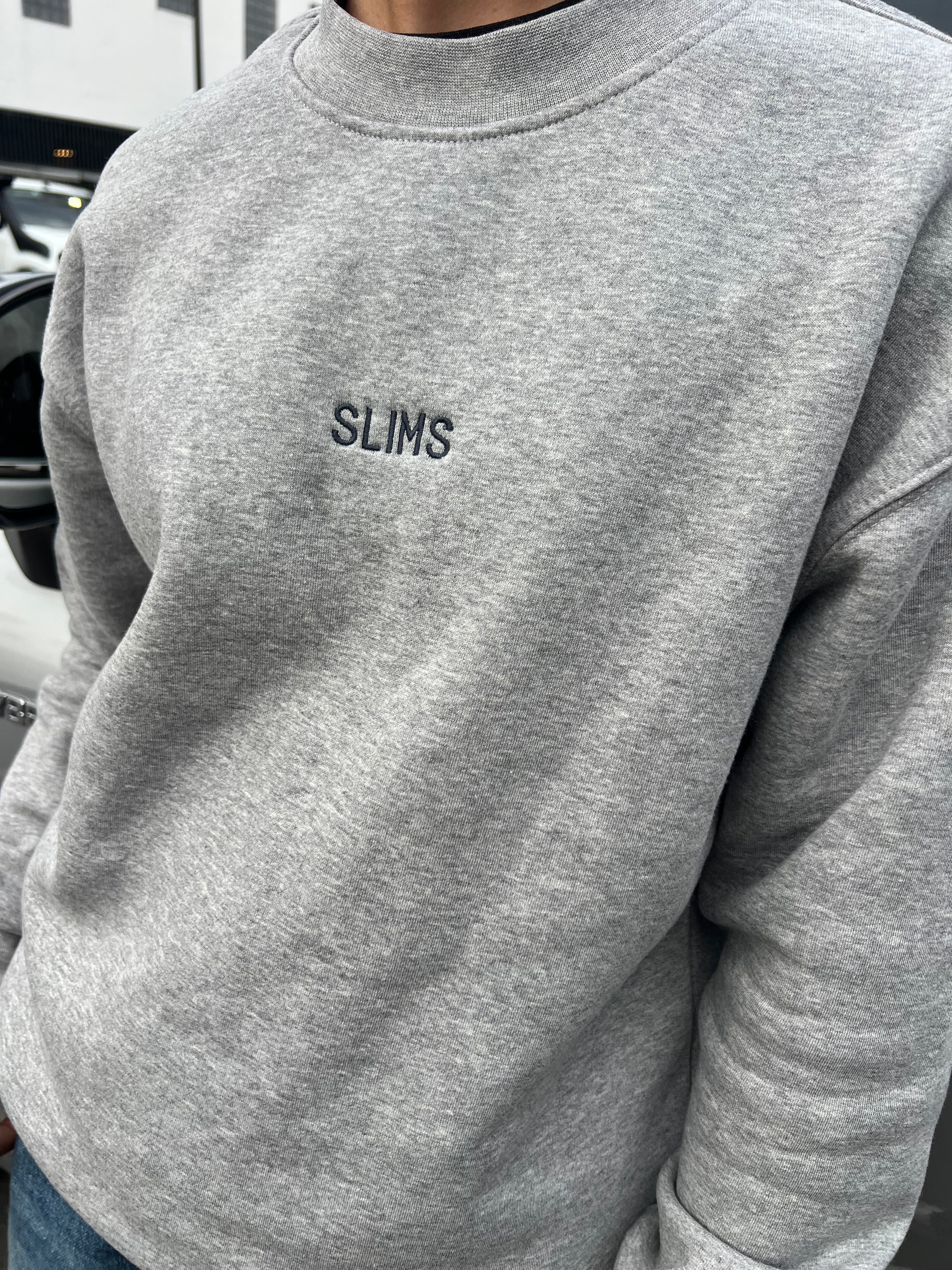 NEW ARRIVAL!! Slims Grey Embroidered Crew Jumper (Pre-Order)